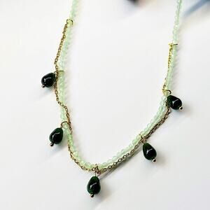 NEW Stone & Crystal Double-Strand Necklace
